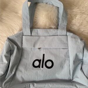 ALO Yoga Pale Blue Tote with Bold Black Logo